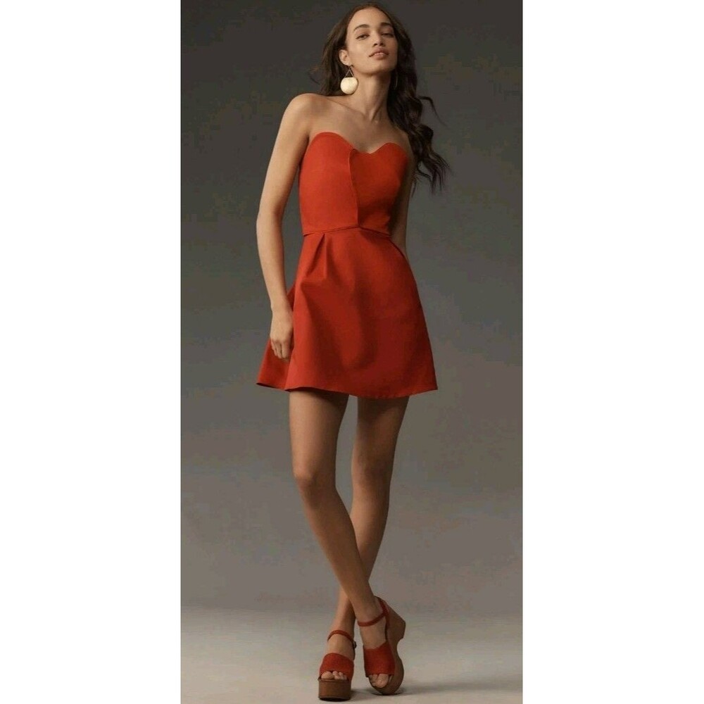 FARM Rio Strapless Mini Dress in Red